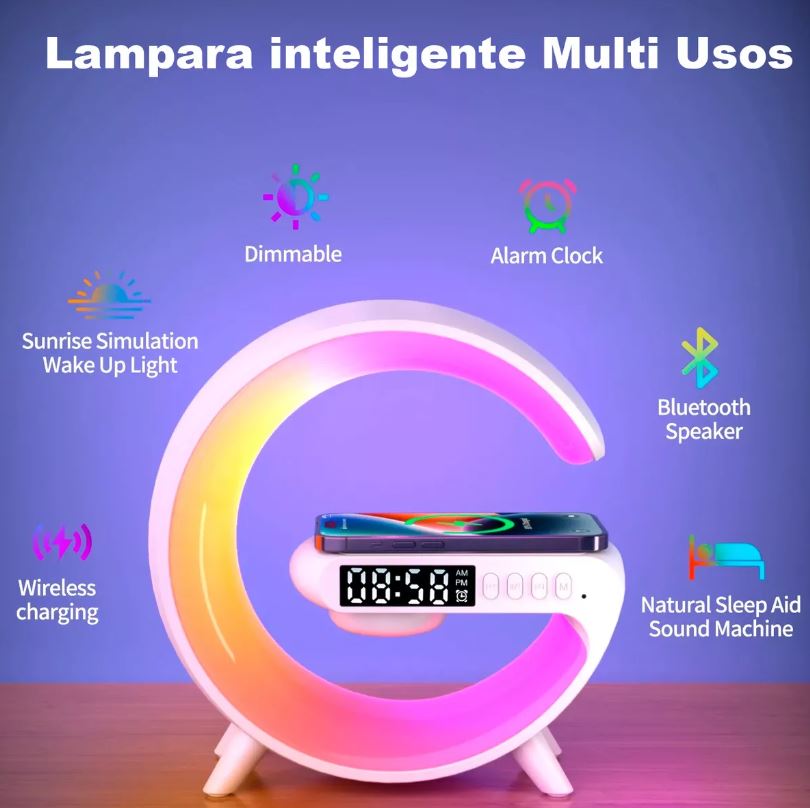 Lampara Despertador Cargador Inal 4 en 1